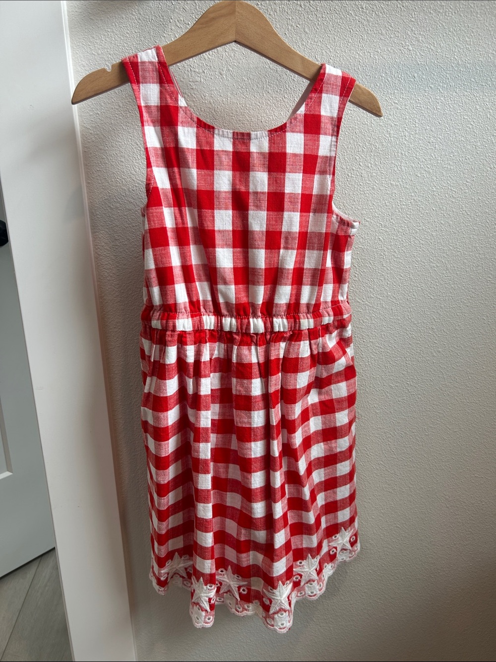 Cat & Jack Red and White Gingham Sleeveless Dress